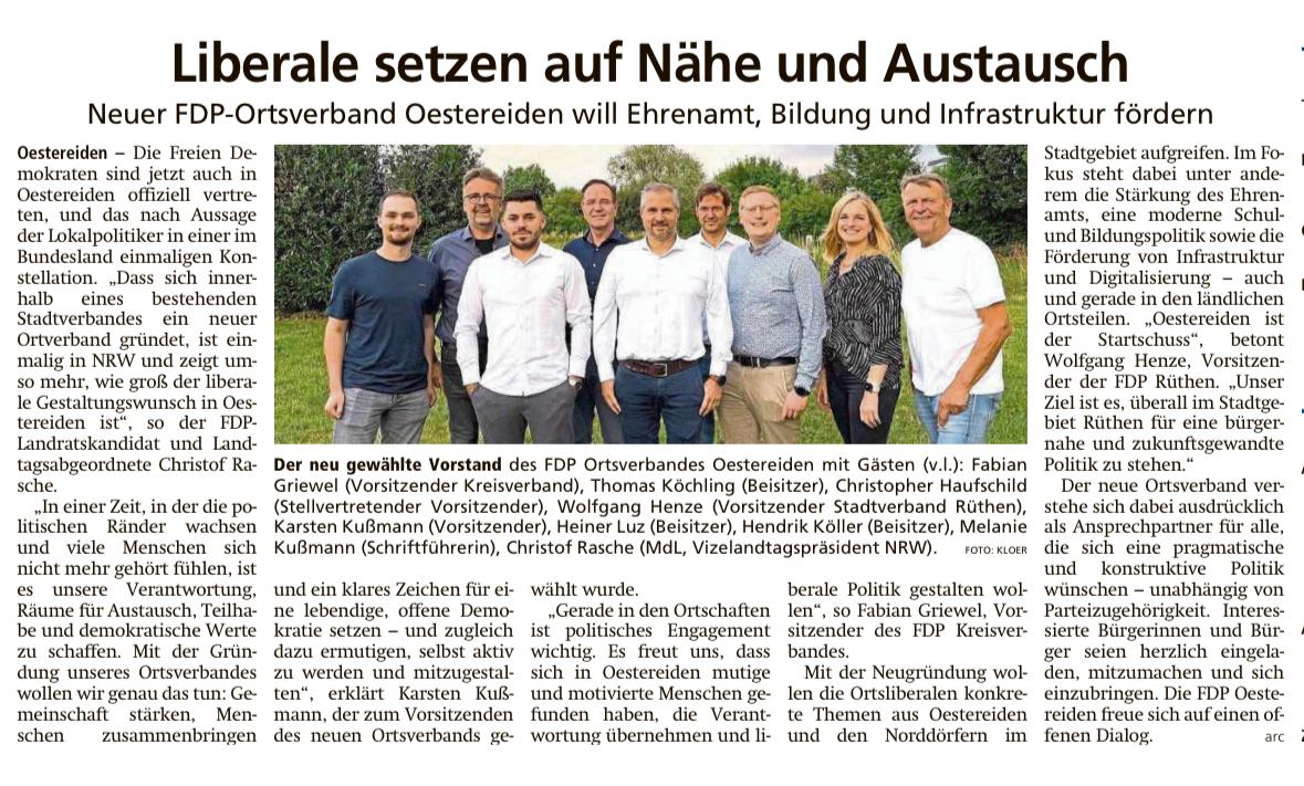FDP Oestereiden Gründungsversammlung