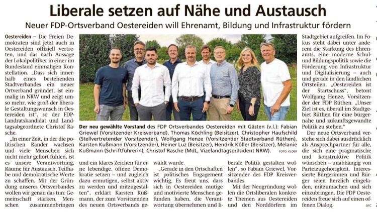 FDP Oestereiden Gründungsversammlung